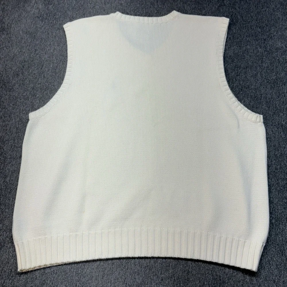 Vintage '80s Polo Ralph Lauren Beige Ivory‎ 100% Cotton Sweater Vest XXL